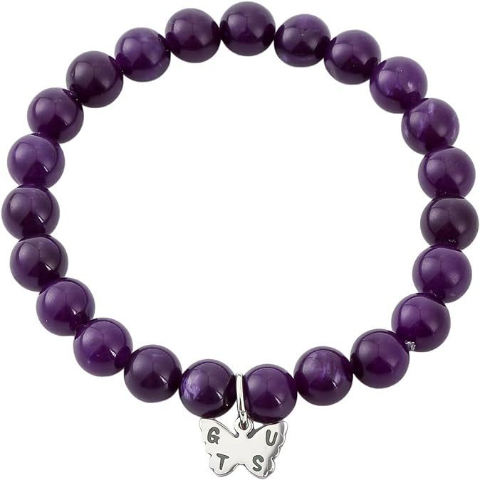 Wholesale New Music Festival Pink Zebra Natural Stone Peach Heart Bracelet